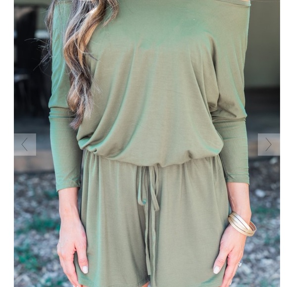 OLIVE GREEN ROMPER - Picture 2 of 6